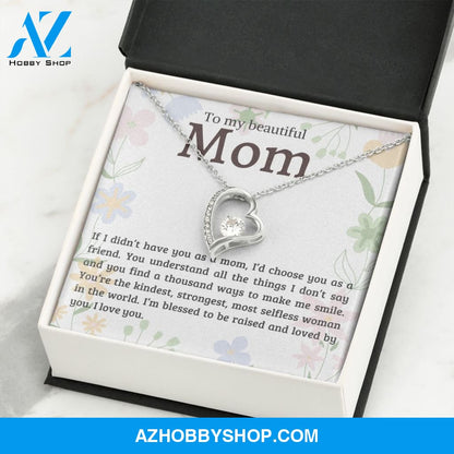 Mom - Most Selfless Woman - Forever Love Necklace