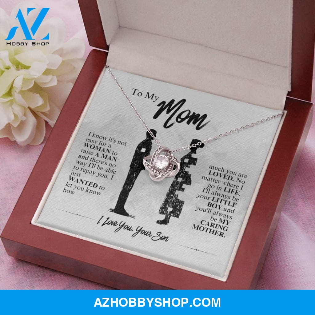Mom - My Caring Mother - Love Knot Necklace