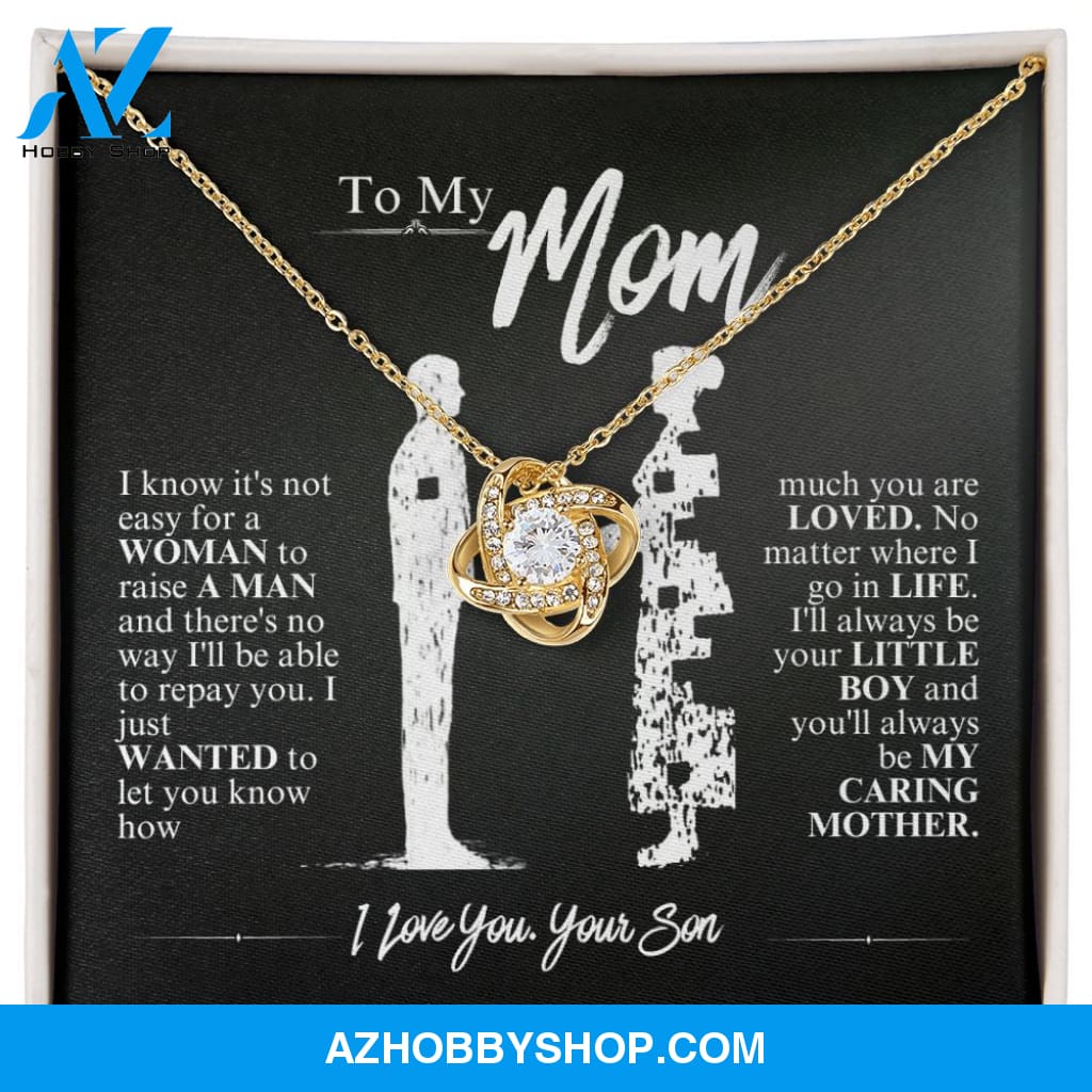 Mom - My Caring Mother - Love Knot Necklace