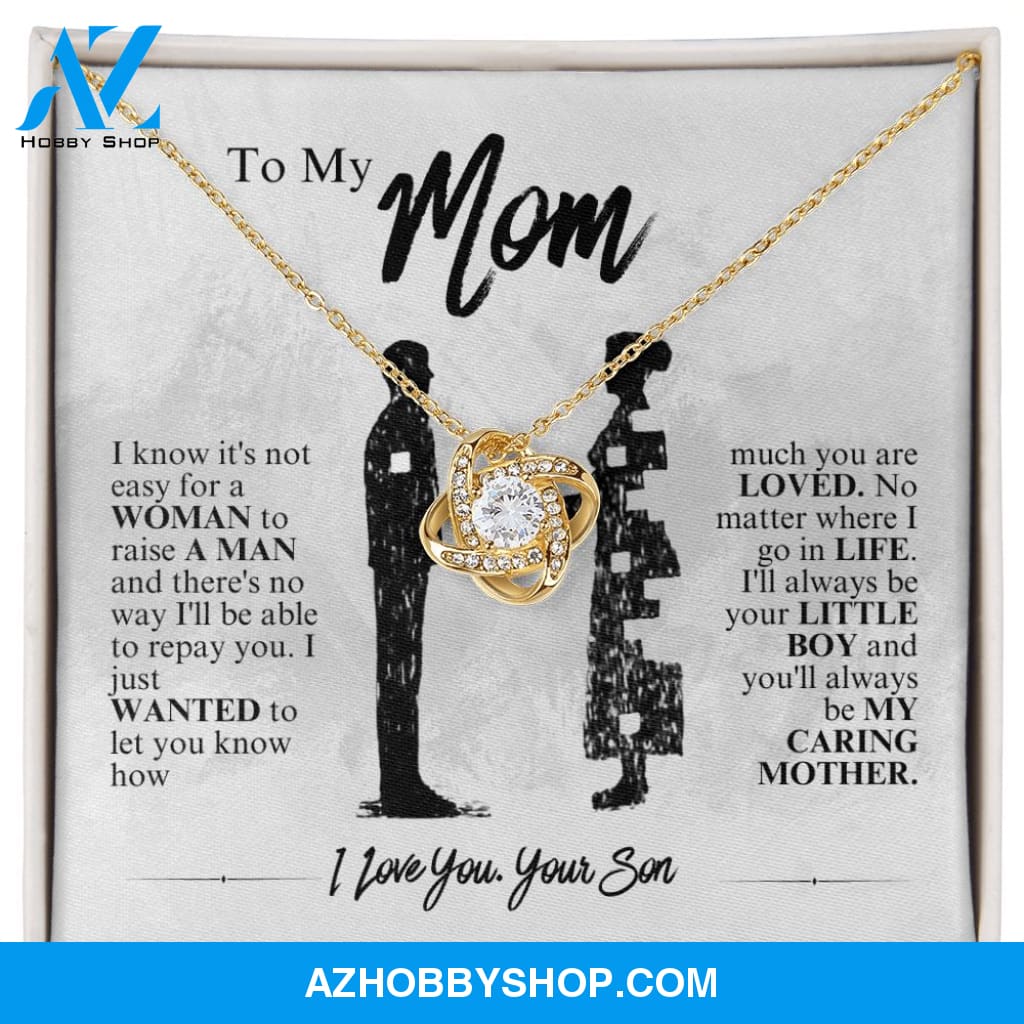 Mom - My Caring Mother - Love Knot Necklace