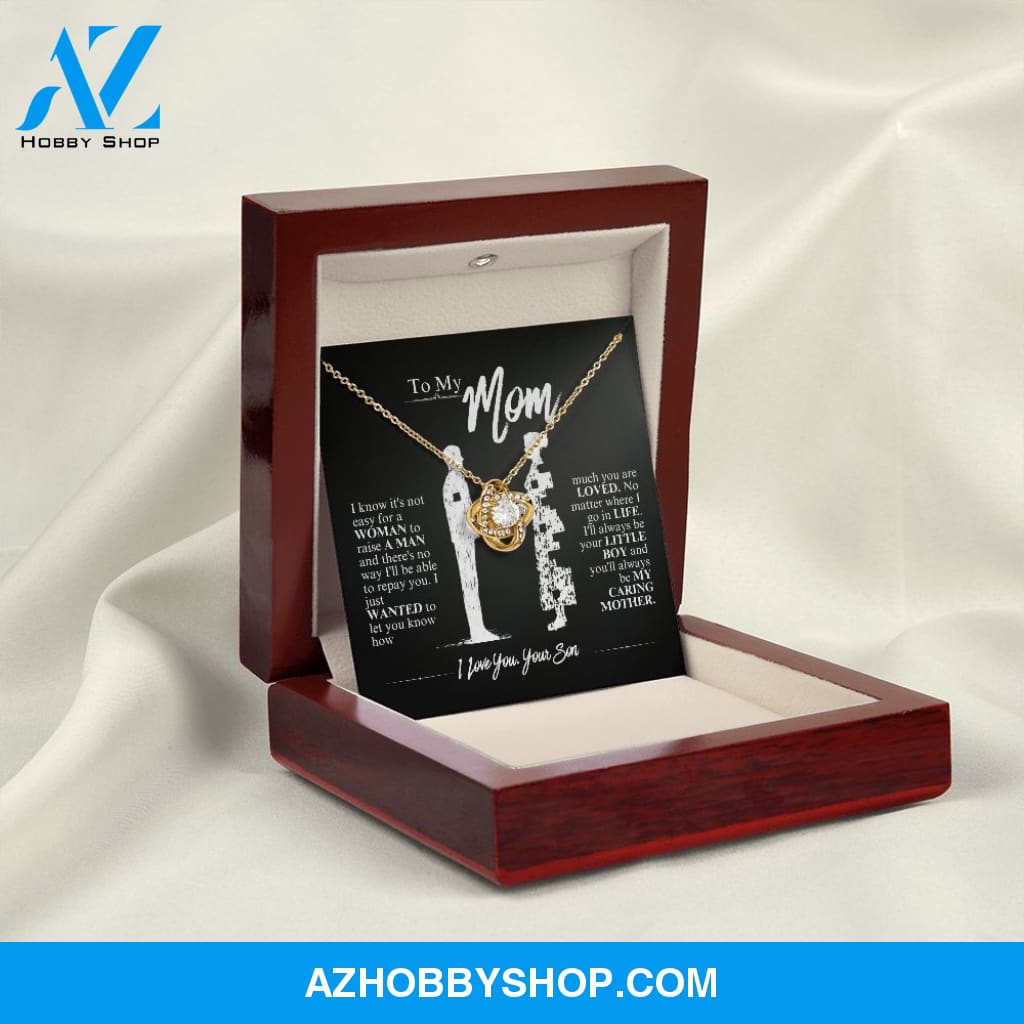 Mom - My Caring Mother - Love Knot Necklace