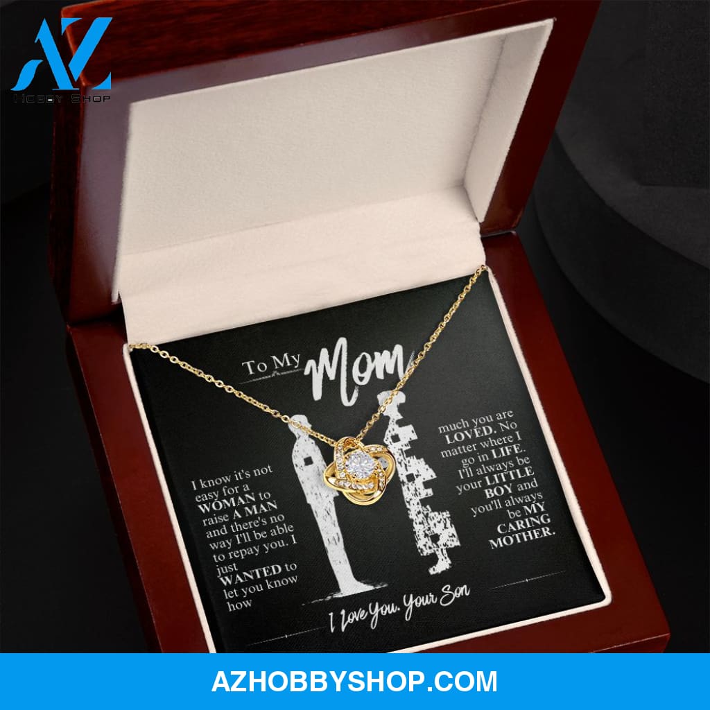 Mom - My Caring Mother - Love Knot Necklace