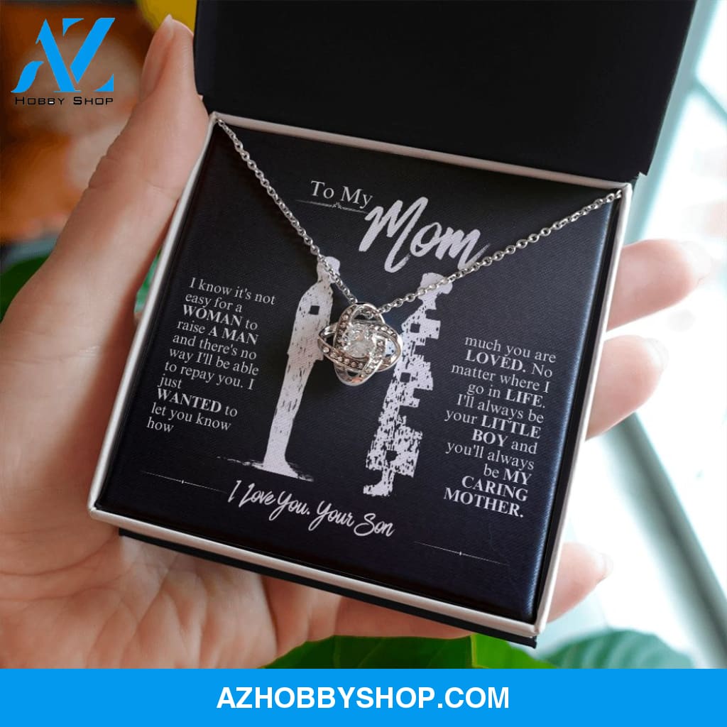 Mom - My Caring Mother - Love Knot Necklace