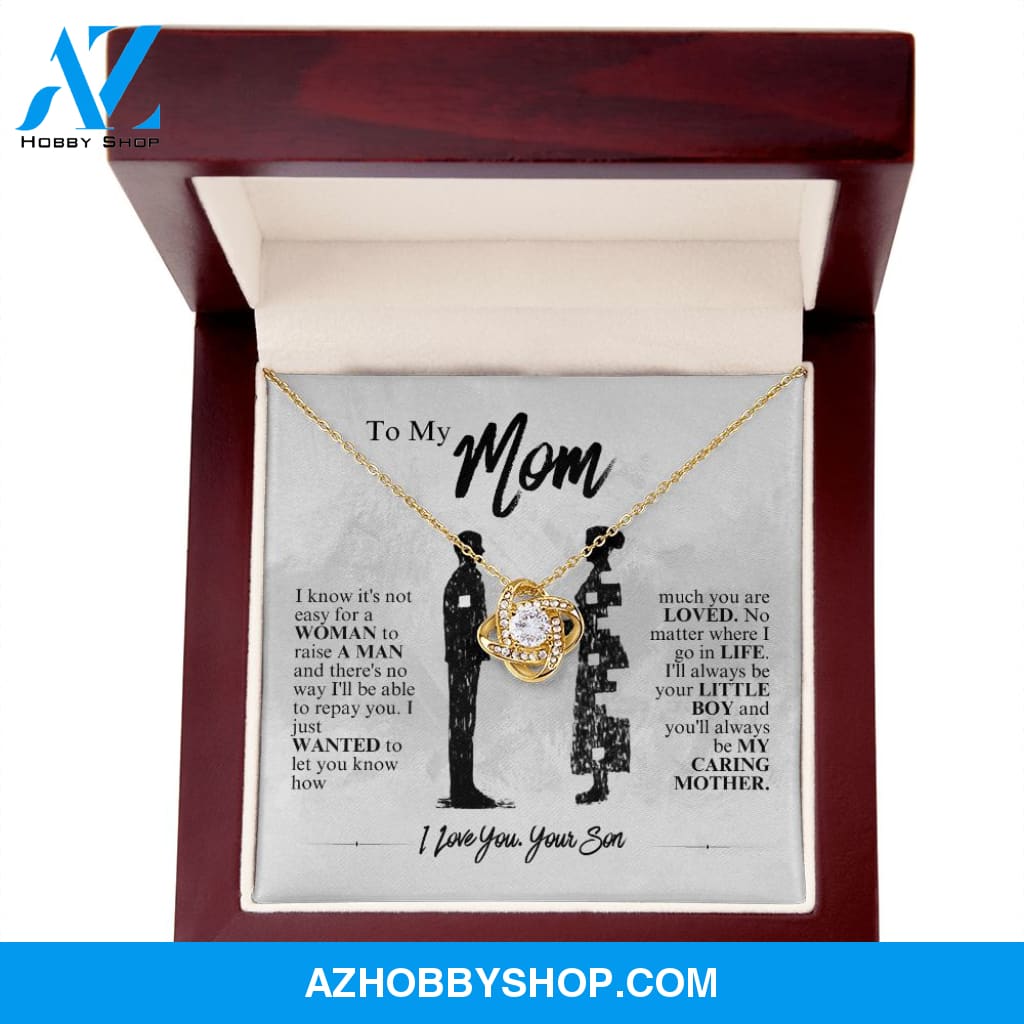 Mom - My Caring Mother - Love Knot Necklace