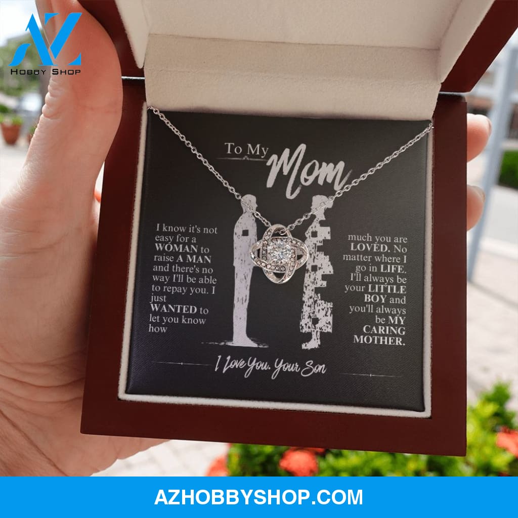 Mom - My Caring Mother - Love Knot Necklace