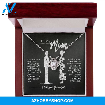 Mom - My Caring Mother - Love Knot Necklace