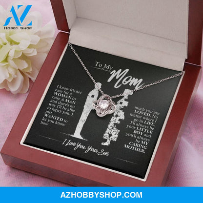 Mom - My Caring Mother - Love Knot Necklace