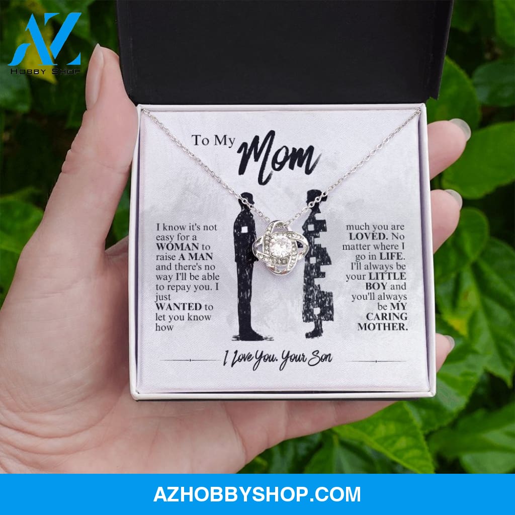 Mom - My Caring Mother - Love Knot Necklace