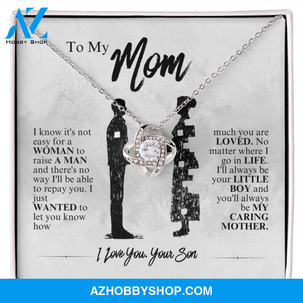 Mom - My Caring Mother - Love Knot Necklace