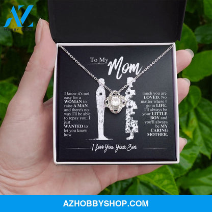 Mom - My Caring Mother - Love Knot Necklace