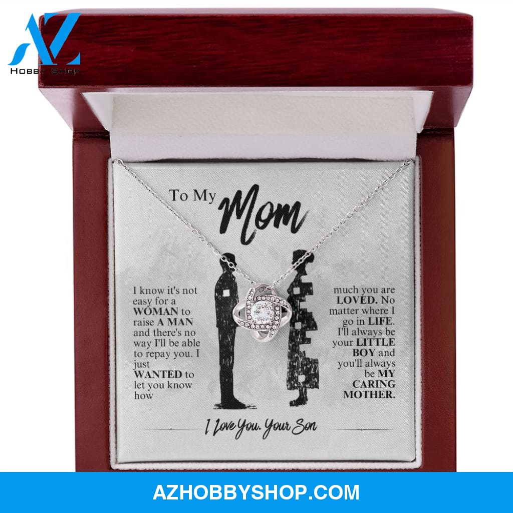 Mom - My Caring Mother - Love Knot Necklace