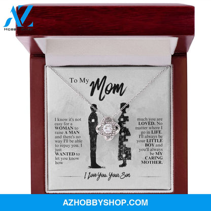 Mom - My Caring Mother - Love Knot Necklace