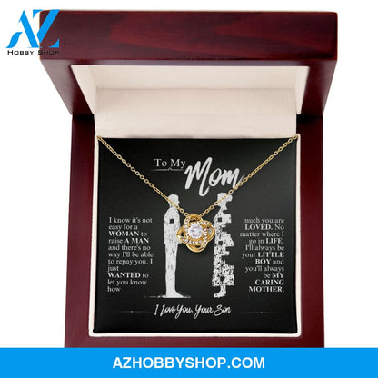 Mom - My Caring Mother - Love Knot Necklace