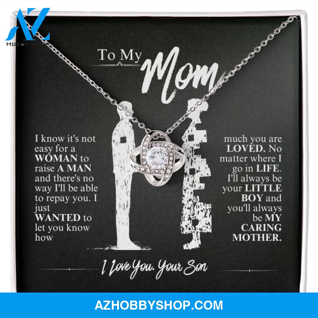 Mom - My Caring Mother - Love Knot Necklace