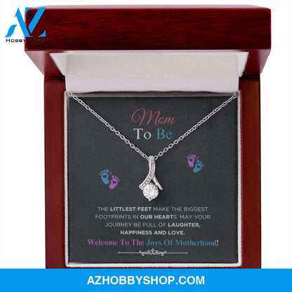 Mom To Be - Littlest Feet - Alluring Beauty Silver Necklace