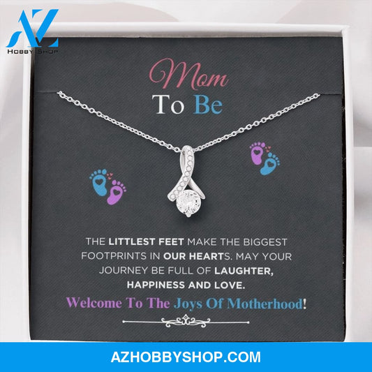 Mom To Be - Littlest Feet - Alluring Beauty Silver Necklace