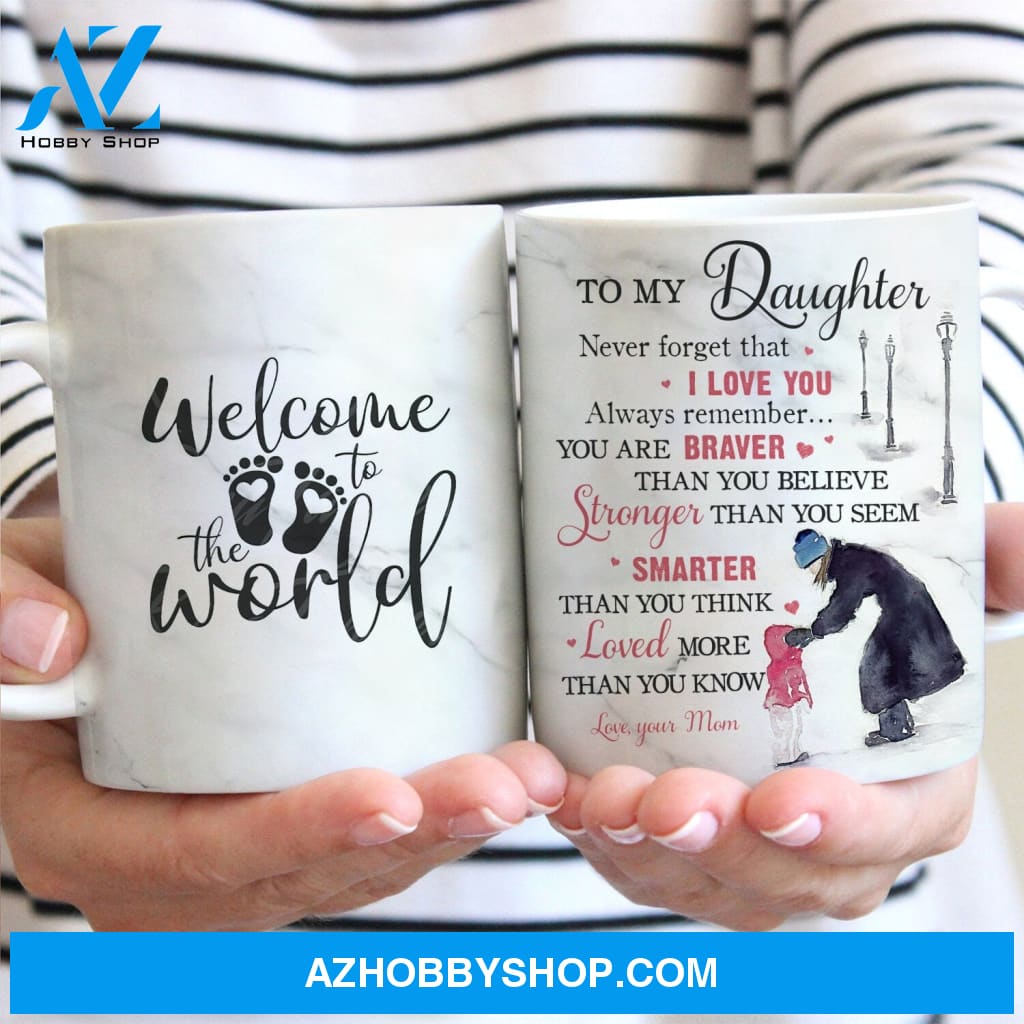 Mom to daughter, Family gift, Snow road, Never forget that I love you - Family White Mug