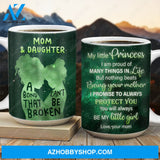 Mom to daughter, Green background, The galaxy, You will always be my little girl - Family AOP Mug