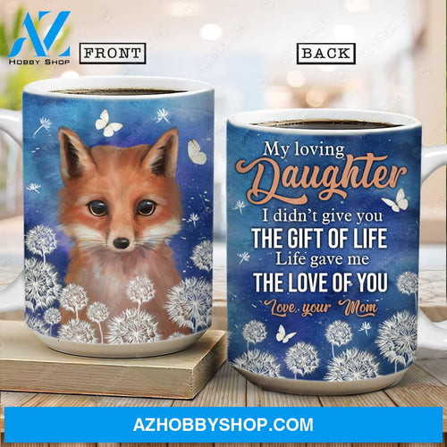 Mom to daughter, The little Fox, Fox painting, Dandelion, Live gave me the love of you - Family AOP Mug
