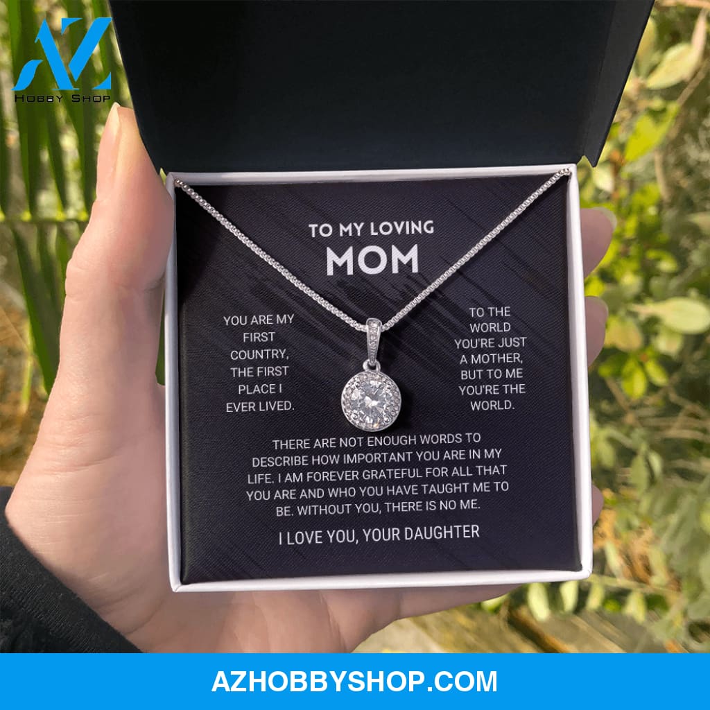 Mom - You're The World - Eternal Hope Silver Necklace