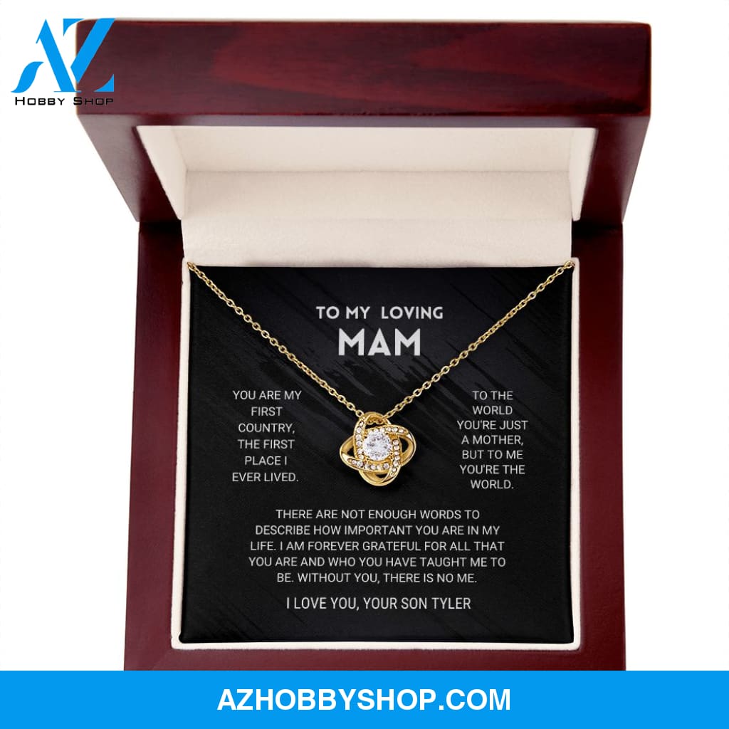 Mom - You're The World - Love Knot Necklace From Son customized