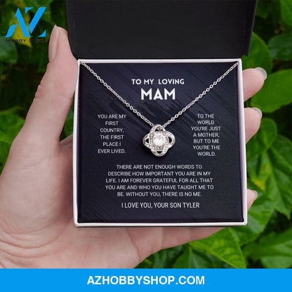 Mom - You're The World - Love Knot Necklace From Son customized