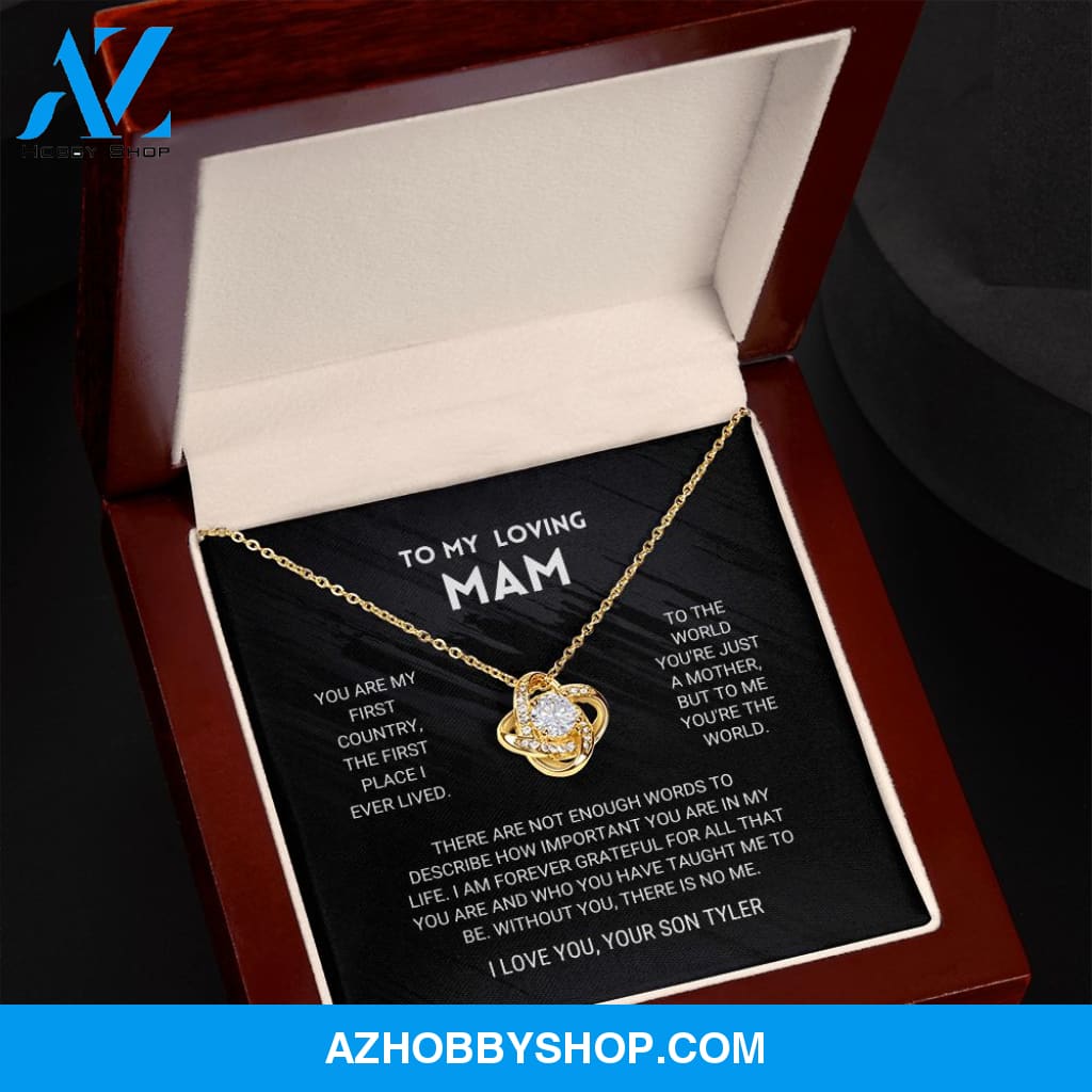 Mom - You're The World - Love Knot Necklace From Son customized