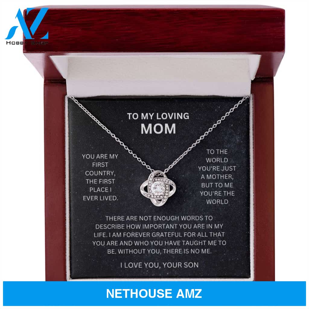 Mom - You're The World - Love Knot Necklace From Son