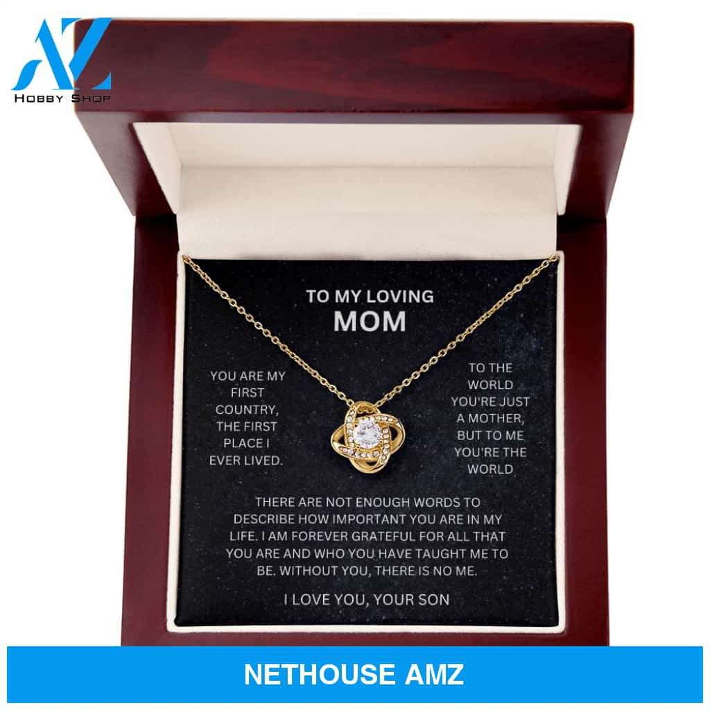 Mom - You're The World - Love Knot Necklace From Son