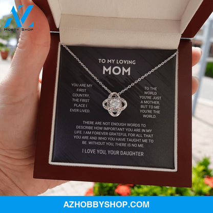 Mom - You're The World - Love Knot Necklace