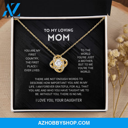 Mom - You're The World - Love Knot Necklace