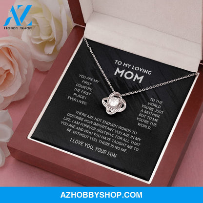 Mom - You're The World - White Gold Necklace Gift From Son