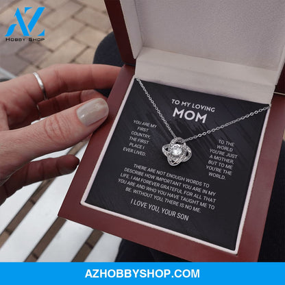 Mom - You're The World - White Gold Necklace Gift From Son