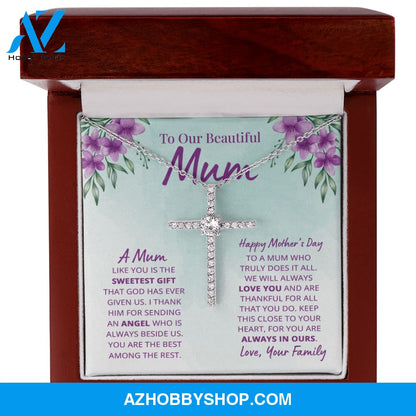 Mother - Mum - Sweetest Gift - Cross Necklace