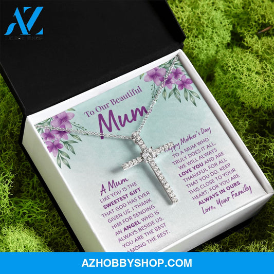 Mother - Mum - Sweetest Gift - Cross Necklace