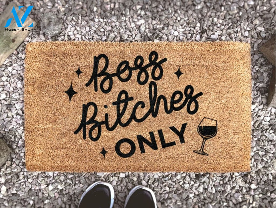 Mother's Day Doormat- Boss Bitch - Mother's Day Gift - Gift For Her - Wine - The Best Mom Lives Here - Family Rug - Love