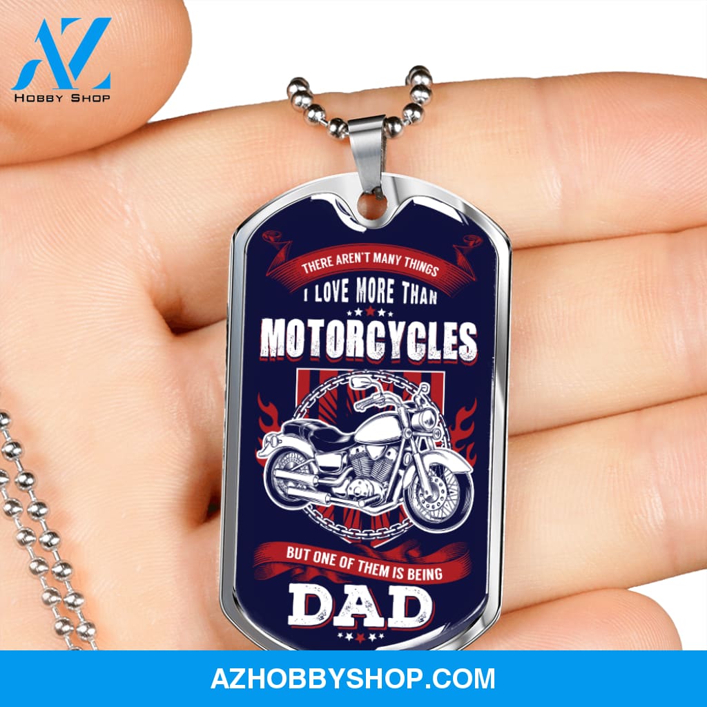 Motorcycles DAD - Graphical Dog Tag & Ball chain (steel)