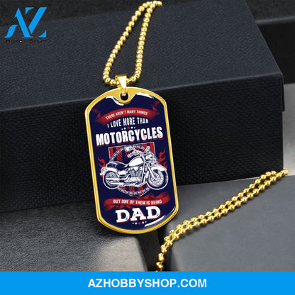 Motorcycles DAD - Graphical Dog Tag & Ball chain (steel)