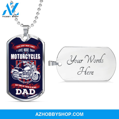 Motorcycles DAD - Graphical Dog Tag & Ball chain (steel)