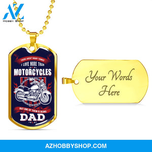 Motorcycles DAD - Graphical Dog Tag & Ball chain (steel)