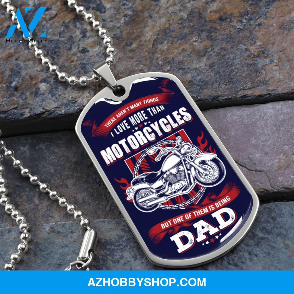 Motorcycles DAD - Graphical Dog Tag & Ball chain (steel)