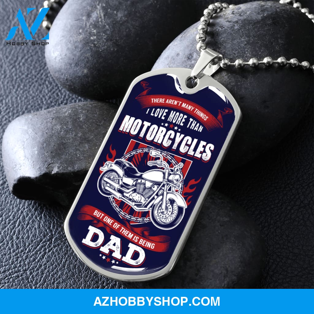 Motorcycles DAD - Graphical Dog Tag & Ball chain (steel)