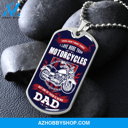 Motorcycles DAD - Graphical Dog Tag & Ball chain (steel)