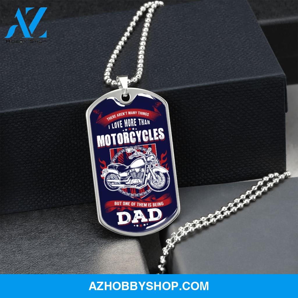 Motorcycles DAD - Graphical Dog Tag & Ball chain (steel)