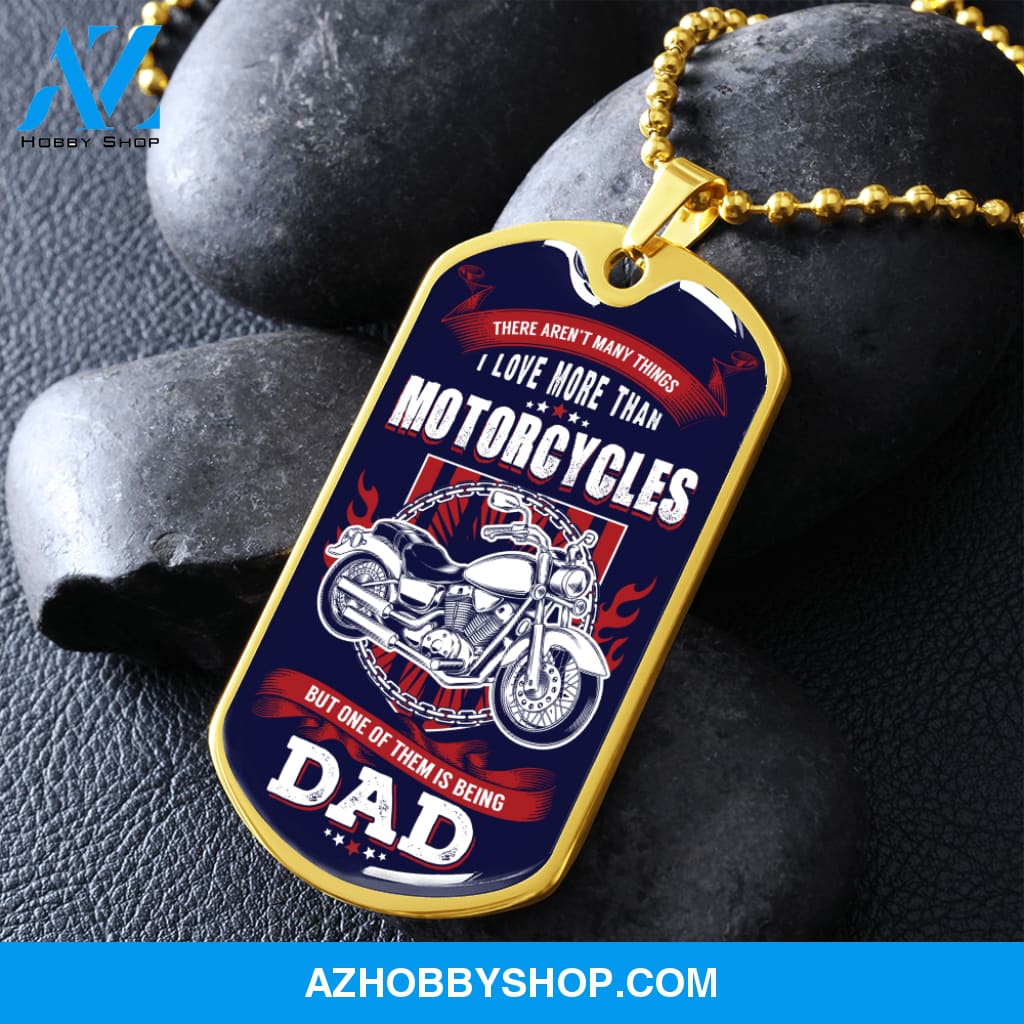 Motorcycles DAD - Graphical Dog Tag & Ball chain (steel)