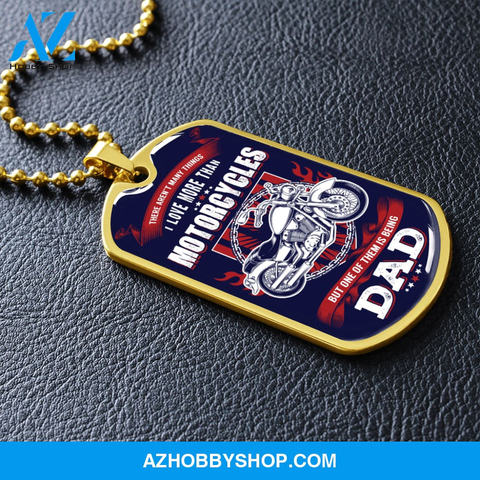 Motorcycles DAD - Graphical Dog Tag & Ball chain (steel)