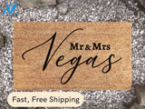 Mr & Mrs Surname Doormat - Custom Family Door Mat - Home Decor - Doormat Personalized - Newlywed Gift - Wedding Gift -