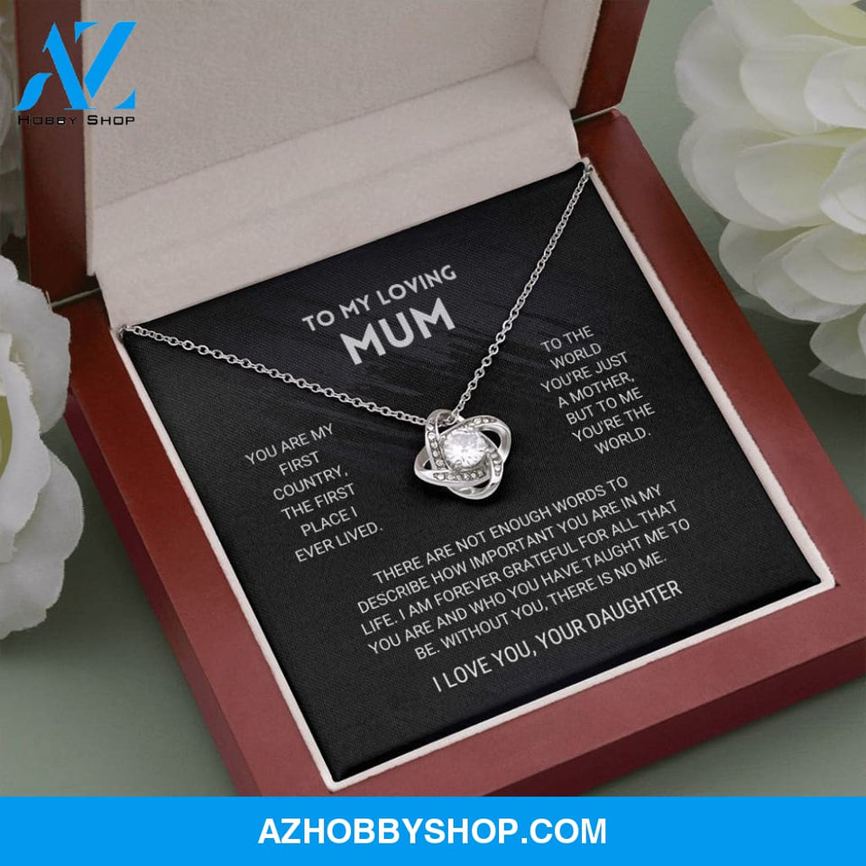 Mum - You're The World - Silver Necklace From Daughter