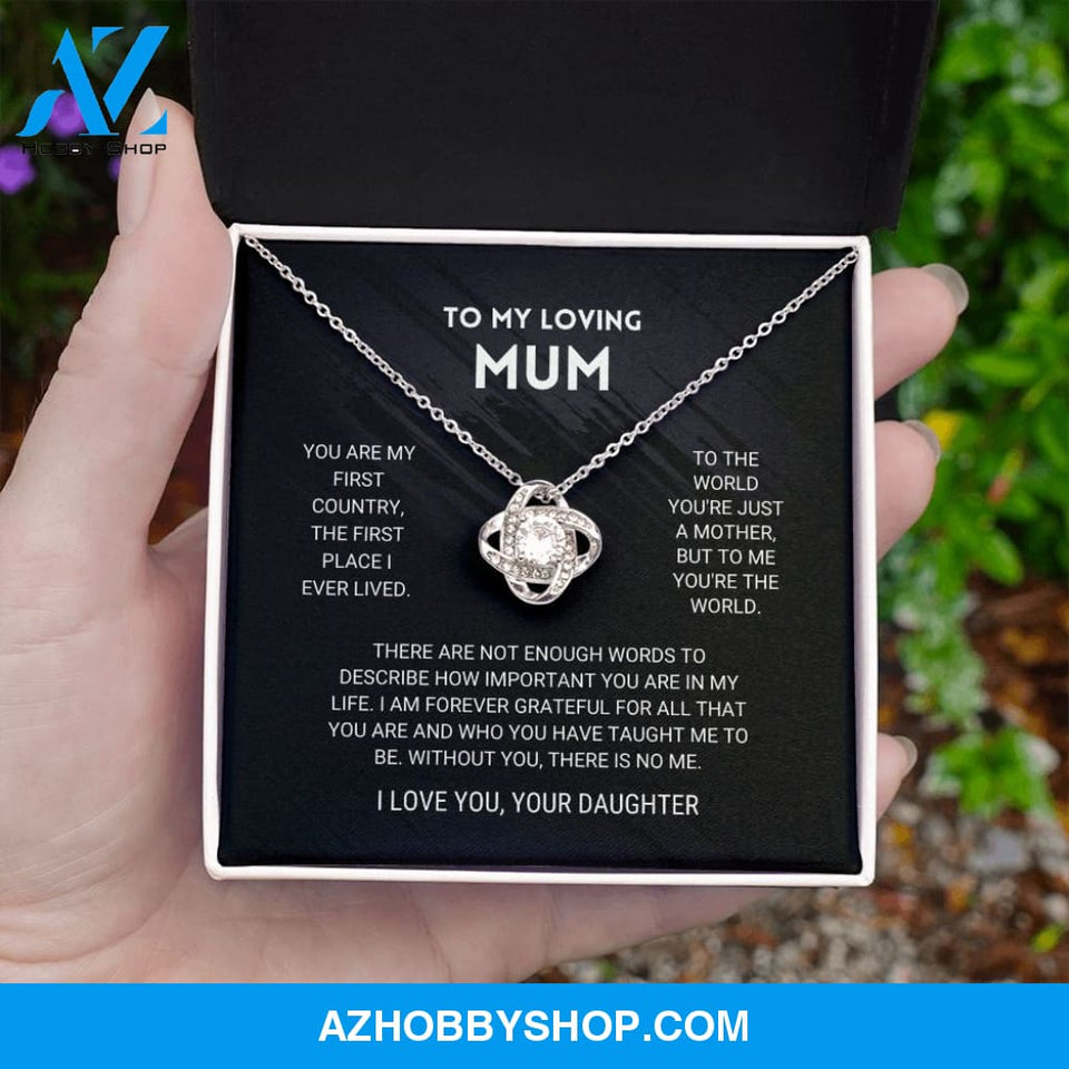 Mum - You're The World - Silver Necklace From Daughter