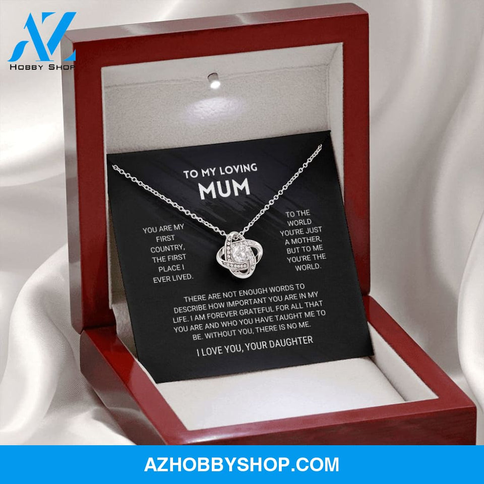 Mum - You're The World - Silver Necklace From Daughter